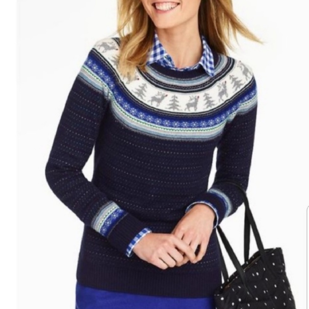 SOLD! Talbots Wool Fair Isle Reindeer Sweater